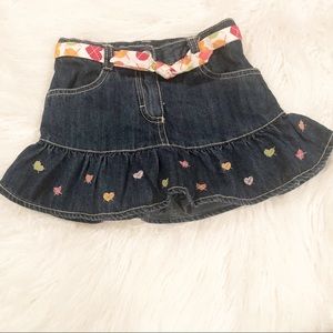 Gymboree Denim Embroidered Heart Skirt Size 3